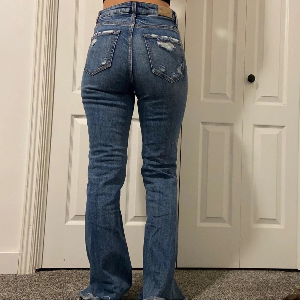 BKE Billie Women's Blue Flare Jeans - Picture 2 of 5